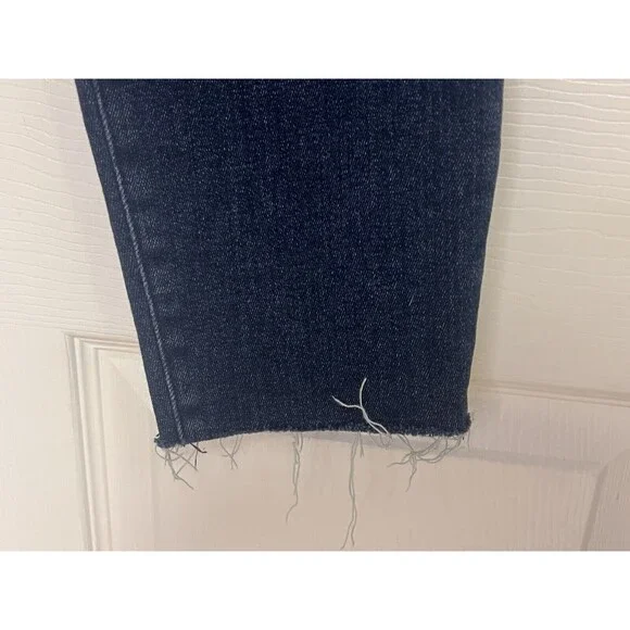 GOOD AMERICAN Good Curve Skinny Crop Raw Hem Blue Jeans Women's Size 2/26 - Picture 4 of 8